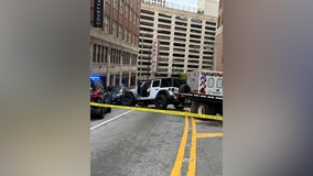 Car crashes into building in downtown Atlanta; driver detained