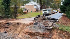 Broken waterline causes Forest Park road collapse