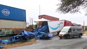 Train collides with Amazon truck in Union City