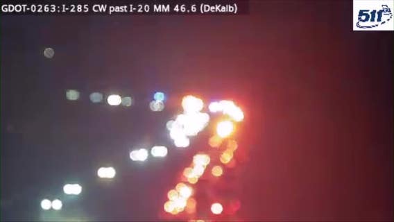 I-285 north at I-20 reopens in DeKalb County after vehicle fire