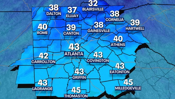 Cold temperatures expected after rain leaves metro Atlanta