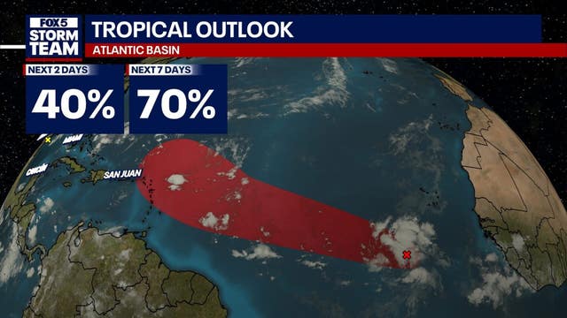 Tropical depression in Atlantic could become next named storm