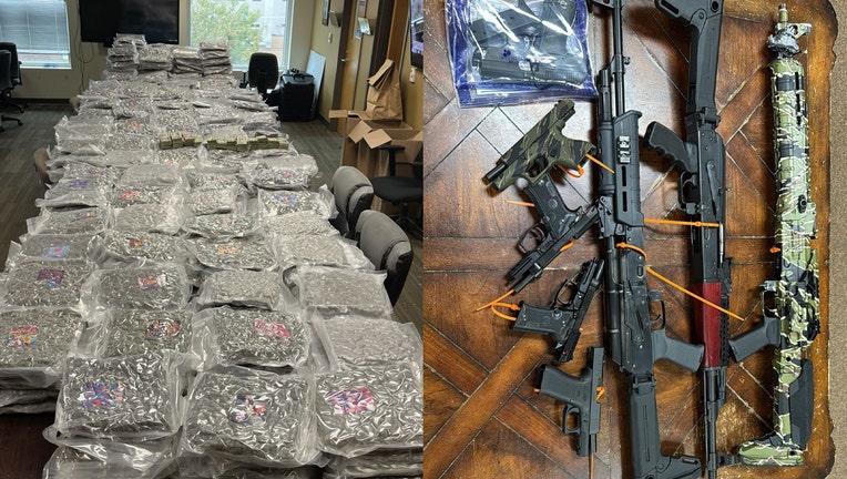 Agents with the GBI Appalachian Regional Drug Enforcement Office seized more than 500 pounds of marijuana and nine firearms during coordinated search warrants in Woodstock, Sandy Springs, and Atlanta on Oct. 29 and Oct. 30, 2025.