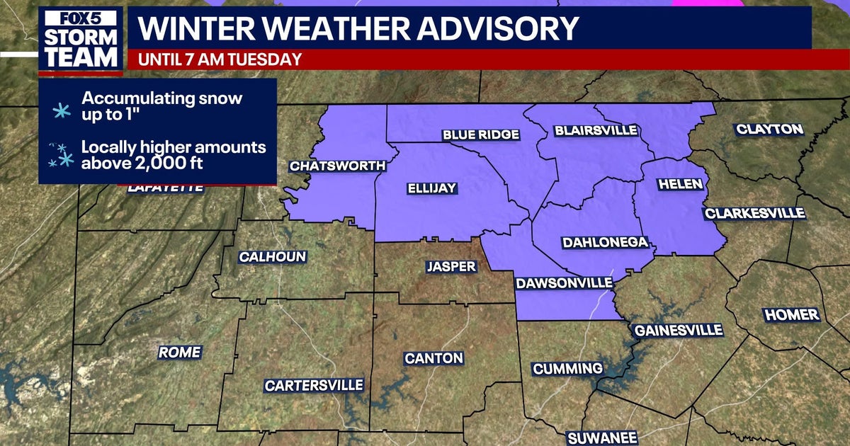 Snow expected in North Georgia; Winter Weather Advisory until 7a.m ...