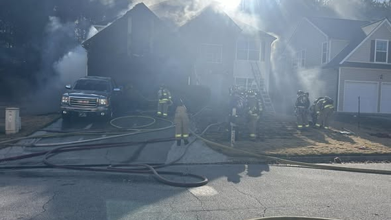 Hiram police officer's home catches fire Thursday