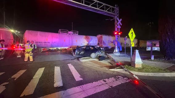 Train hits car near Marietta Square, blocking part of Waverly Way