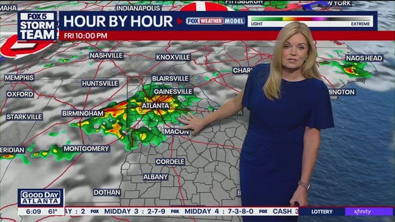 Increasing chances of rain in North Georgia Friday afternoon
