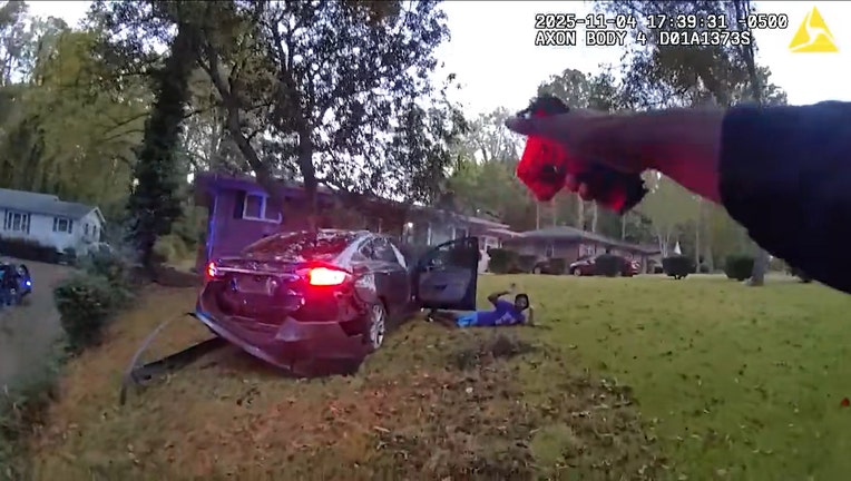 Atlanta police used a PIT maneuver to stop a fleeing Ford Fusion near Camp Ground Road SW on Nov. 4, 2025.