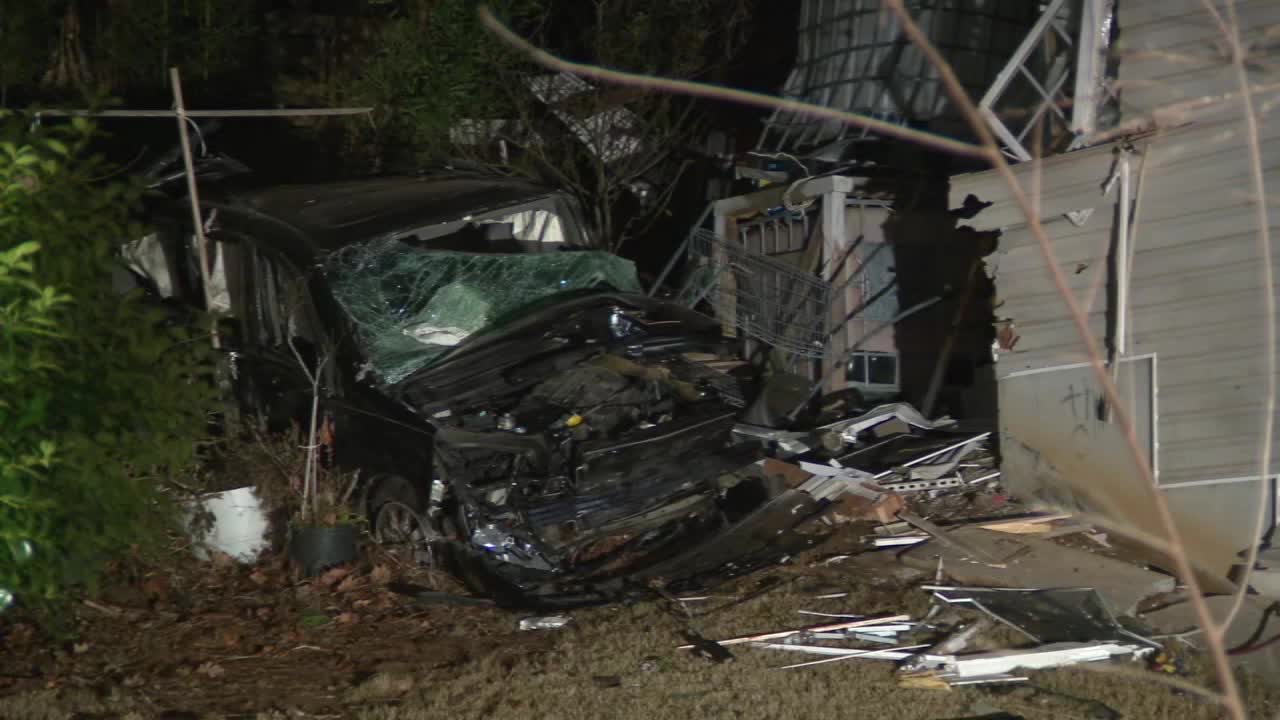 Car slams into back of DeKalb County home, causing extensive damage