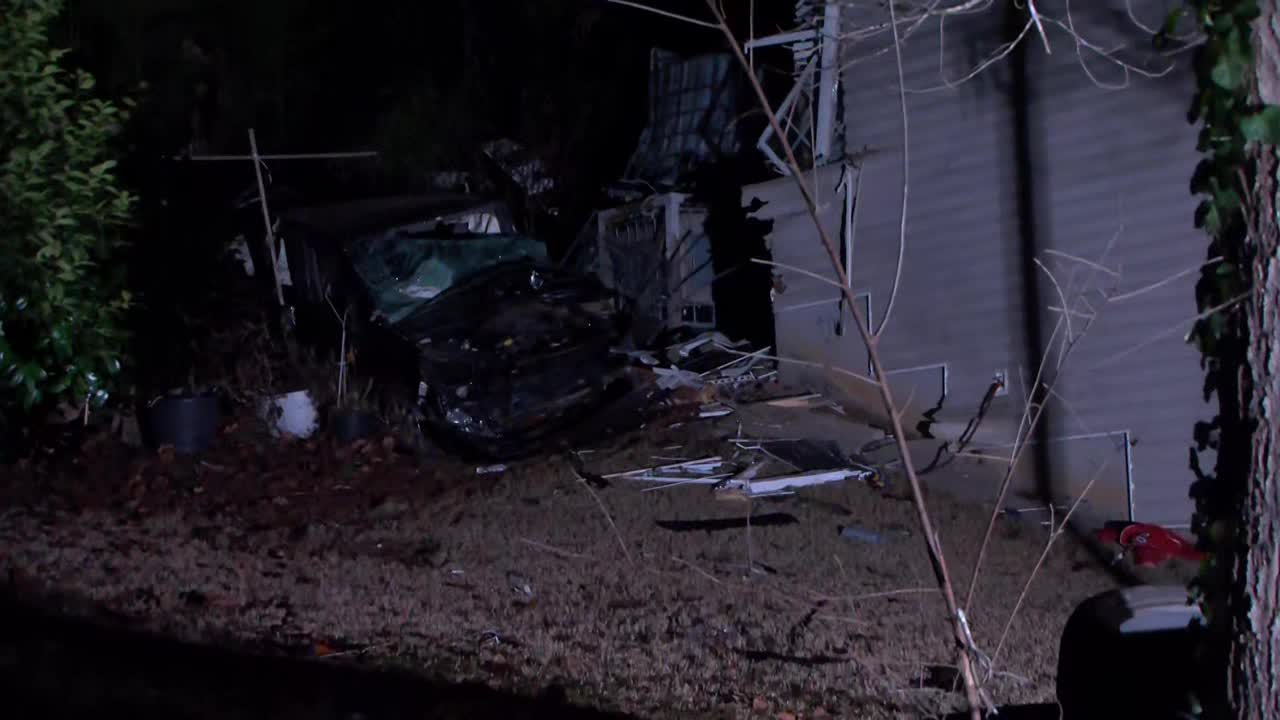Car slams into back of DeKalb County home, causing extensive damage