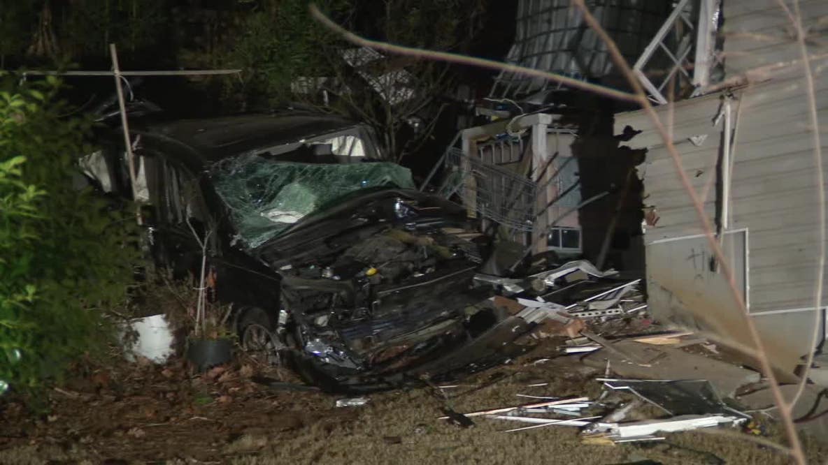 Car slams into back of DeKalb County home, causing extensive damage