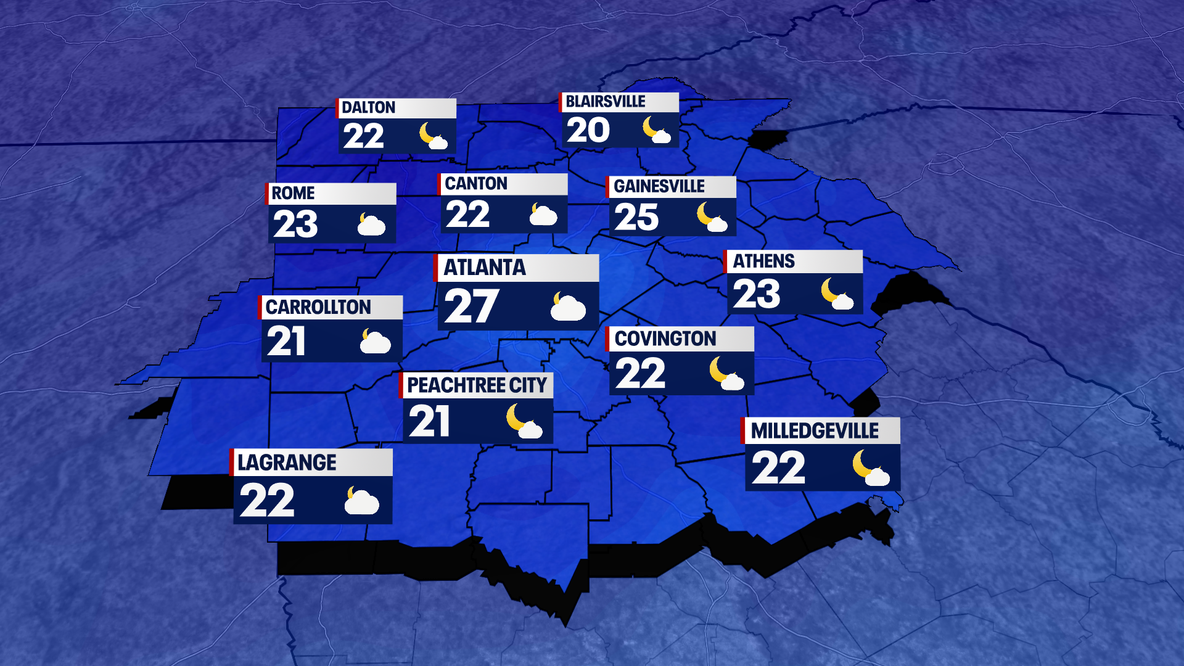 Metro Atlanta weather: Cold temperatures stick around