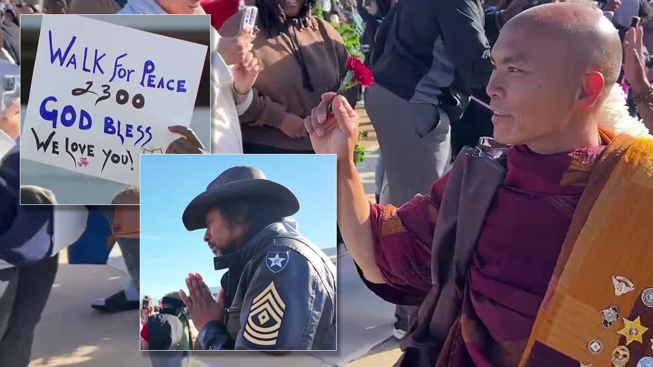 Buddhist monks draw largest crowd yet during Georgia stop on cross-country peace walk