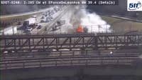 Garbage truck catches fire on I-285 near Ponce de Leon Avenue