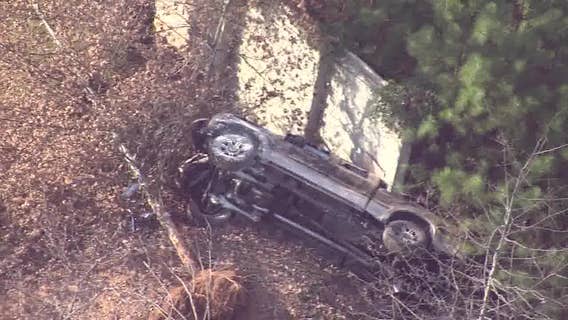 Truck flips during police chase on I-285 in Sandy Springs