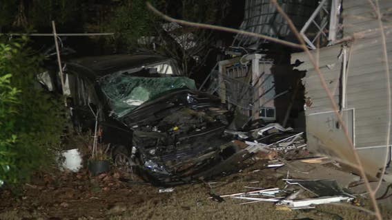 Car slams into back of DeKalb County home, causing extensive damage
