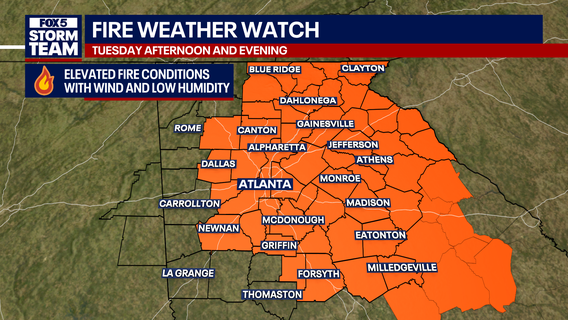 Fire danger elevated across Georgia through New Year’s Eve amid dry, windy conditions