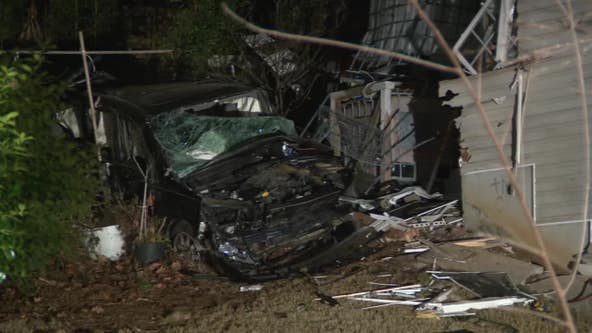 Car slams into back of DeKalb County home, causing extensive damage