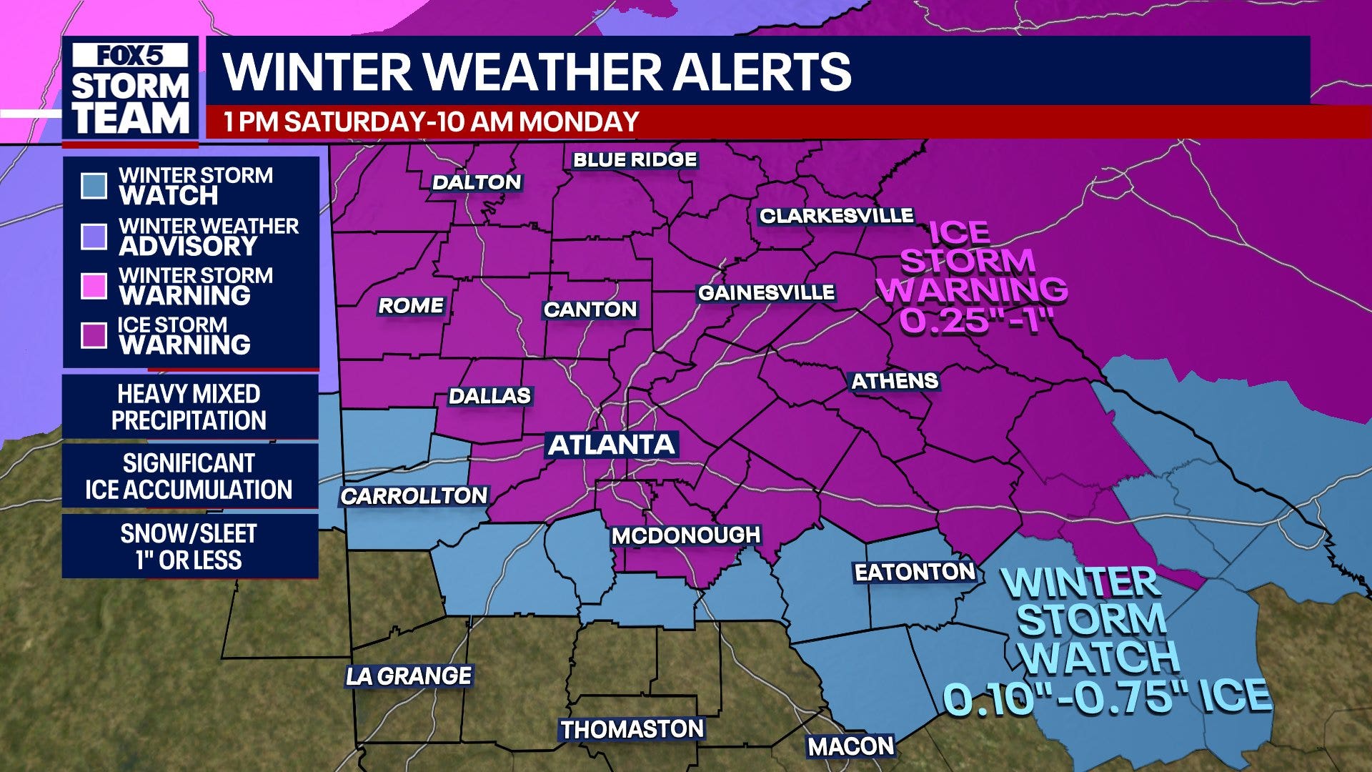 Ice Storm Warning expands to include metro Atlanta