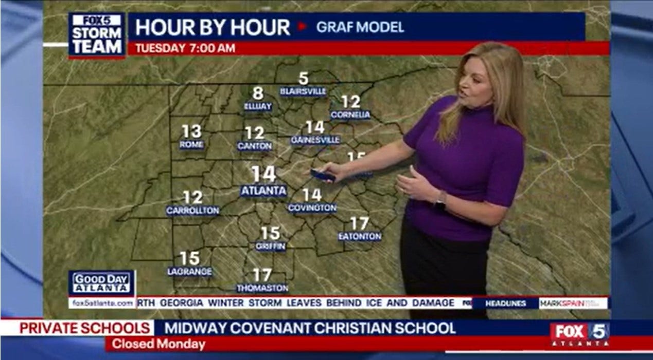 Deep freeze following North Georgia ice storm brings single digit wind chills