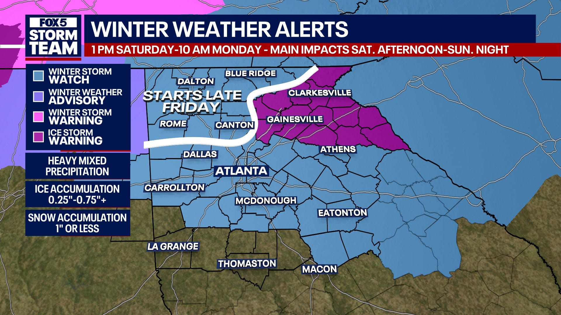 Ice Storm Warning issued for northeast Georgia ahead of weekend winter storm
