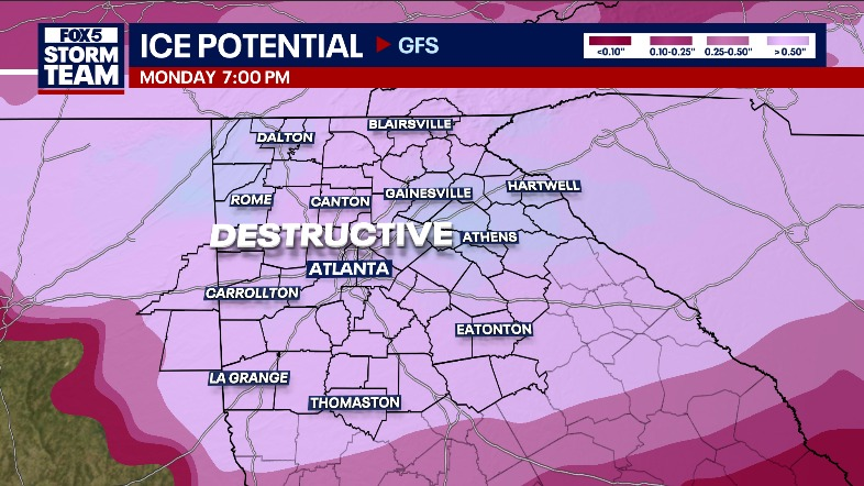 Certainty increases for 'destructive' ice storm in North Georgia this weekend