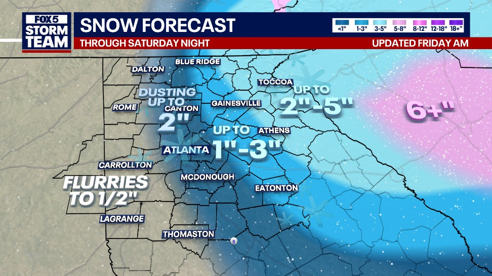 Snow in metro Atlanta this weekend | Possible accumulations, timing, watches, and warnings