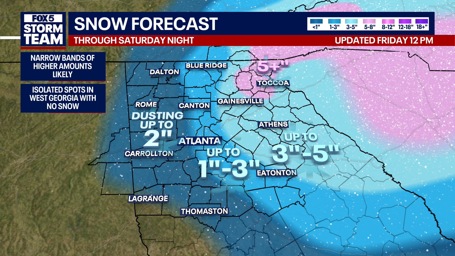 Snow in metro Atlanta this weekend | Possible accumulations, timing, watches, and warnings