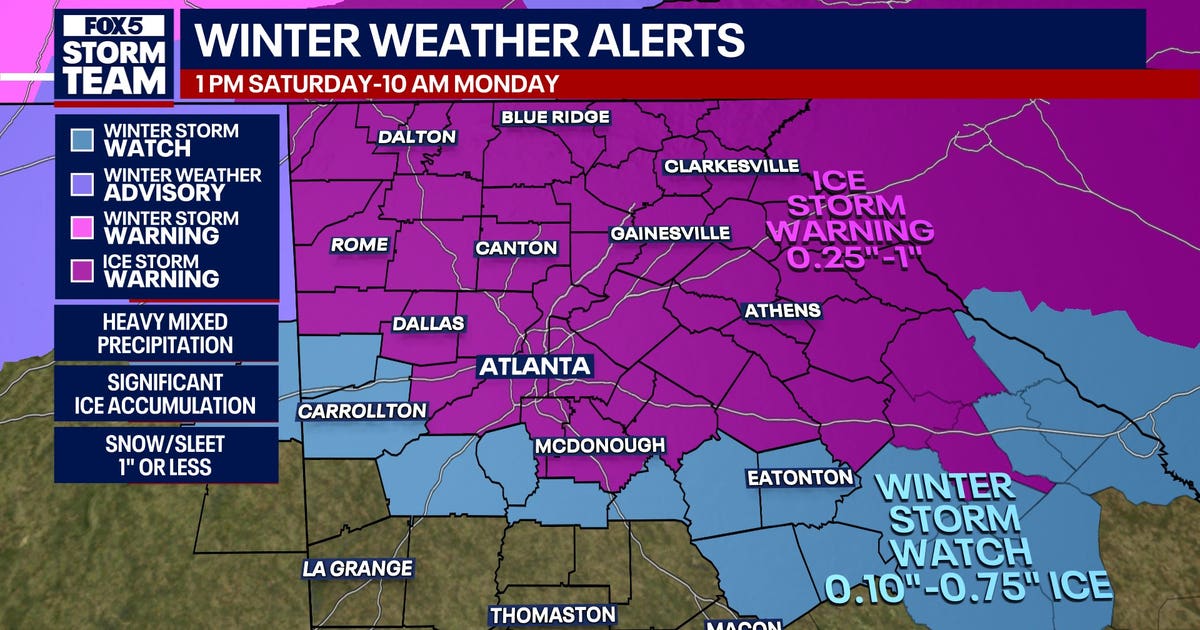 Ice Storm Warning expands to include metro Atlanta | FOX 5 Atlanta