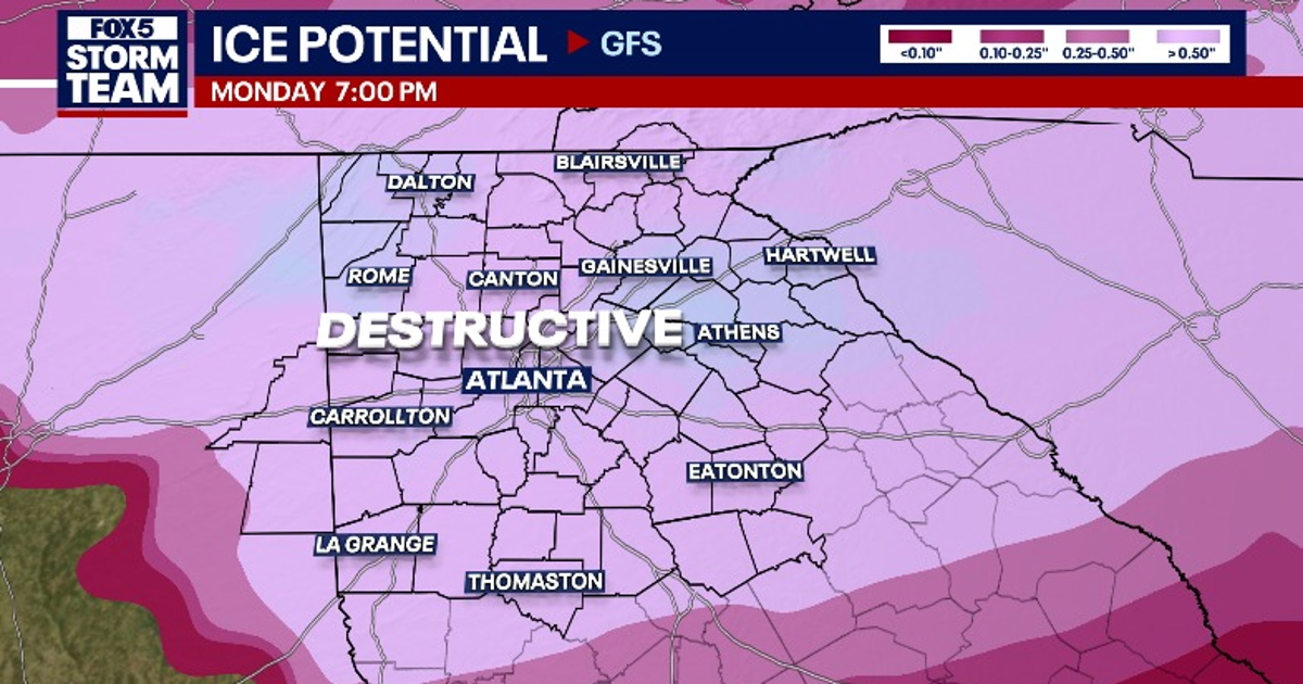 Certainty increases for 'destructive' ice storm in North Georgia this weekend