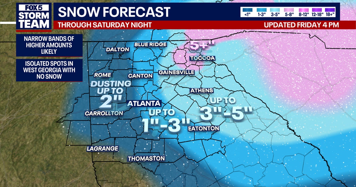 LIVE UPDATES: Snow falling in North Georgia