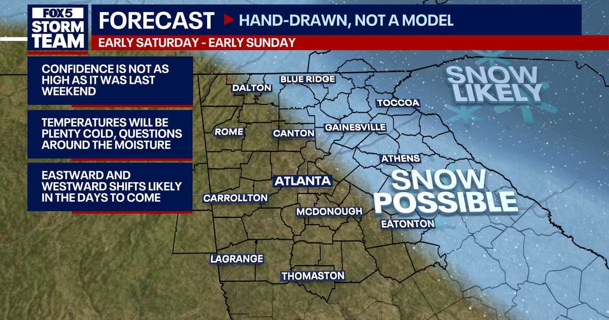 Weekend snow possible in parts of North Georgia
