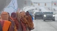 Buddhist monks braving arctic conditions near end of 2,300-mile ‘Walk for Peace’