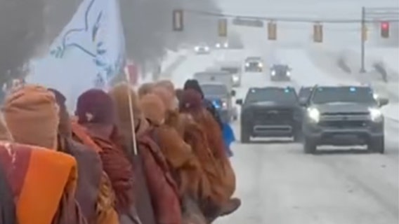 Buddhist monks braving arctic conditions near end of 2,300-mile ‘Walk for Peace’
