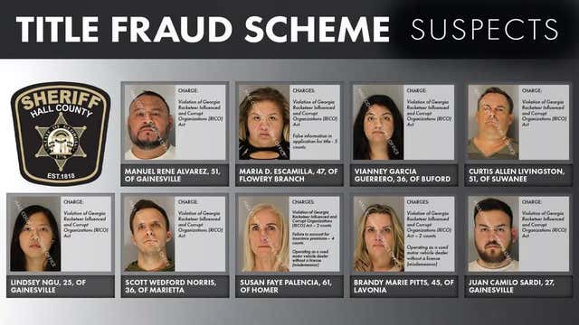 Hall County RICO Indictment: 9 charged in $1M car title fraud scheme