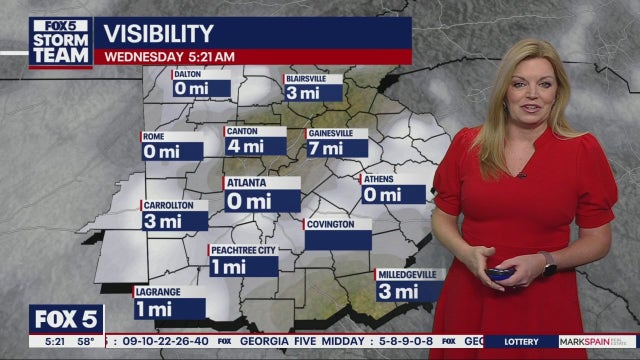 Dense fog lifts as near-record warmth builds Wednesday in North Georgia