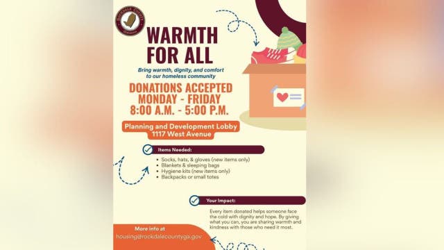 Rockdale asking for donations for homeless before winter storm