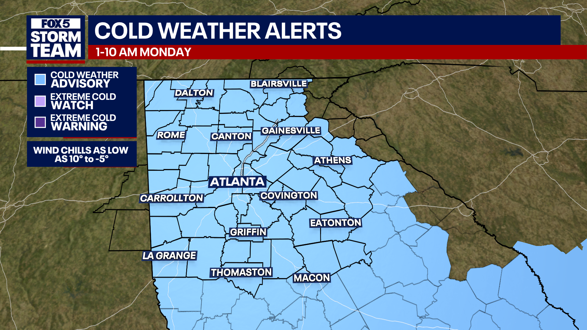 Weather whiplash: Gusty winds, below freezing temperatures in North Georgia