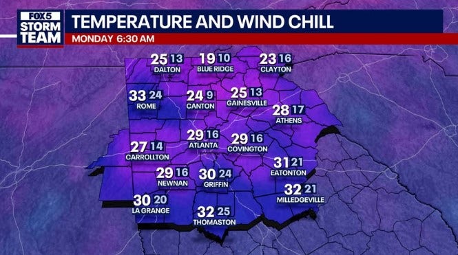 Weather whiplash: Gusty winds, freezing temps & snow flurries in North GA
