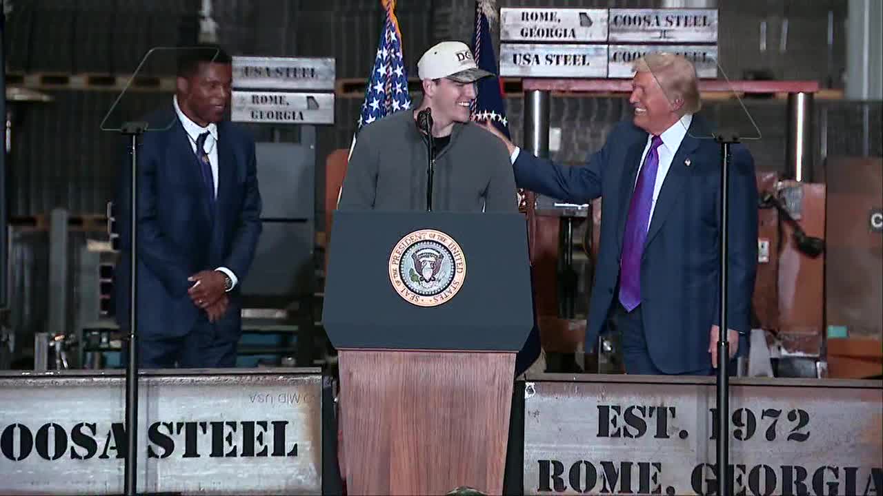 Gunner Stockton, Herschel Walker join President Trump at Rome
