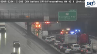 Lanes blocked on I-285 by Covington Highway after tractor-trailer crash