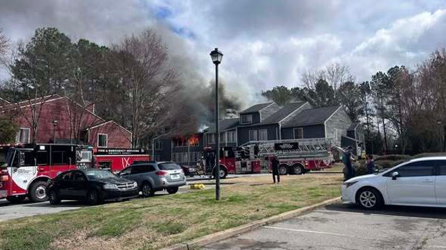 26 residents displaced after massive fire rips through Lawrenceville apartment complex