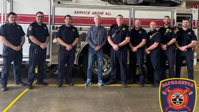 Alpharetta firefighters reunite with cardiac arrest survivor