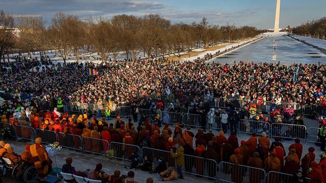 Monks bring peace message to Washington DC, return to Texas begins