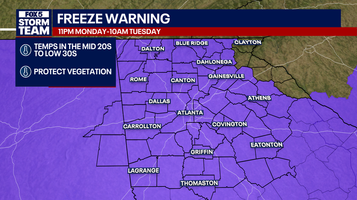 Georgia Freeze Warning: Below-average cold gripping North Georgia