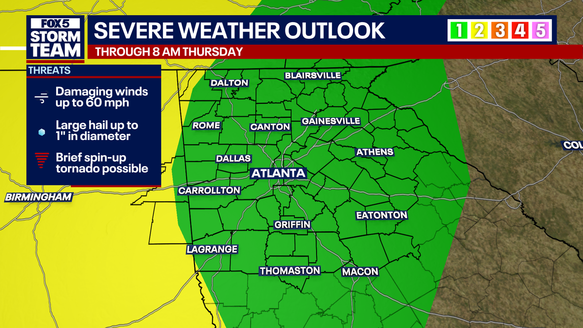 Atlanta weather: Storms overnight could bring wind, hail to metro Atlanta