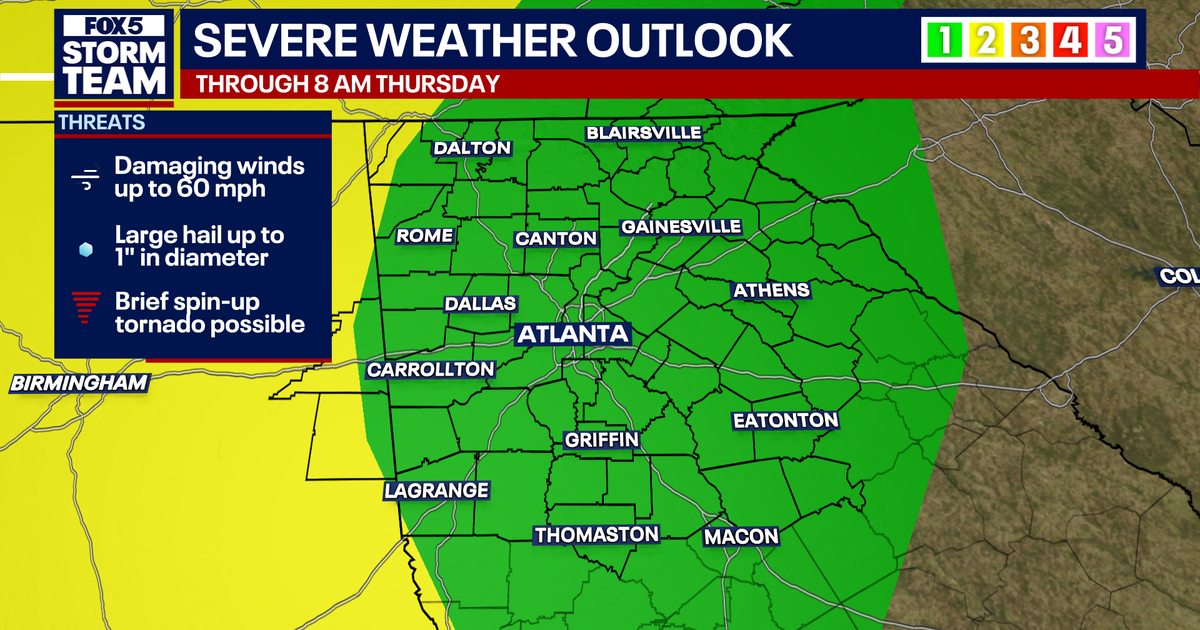 Atlanta weather: Severe storm threat overnight with damaging winds, large hail