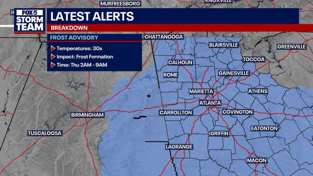 Atlanta weather: Frost Advisory tonight, record-level warmth by Sunday