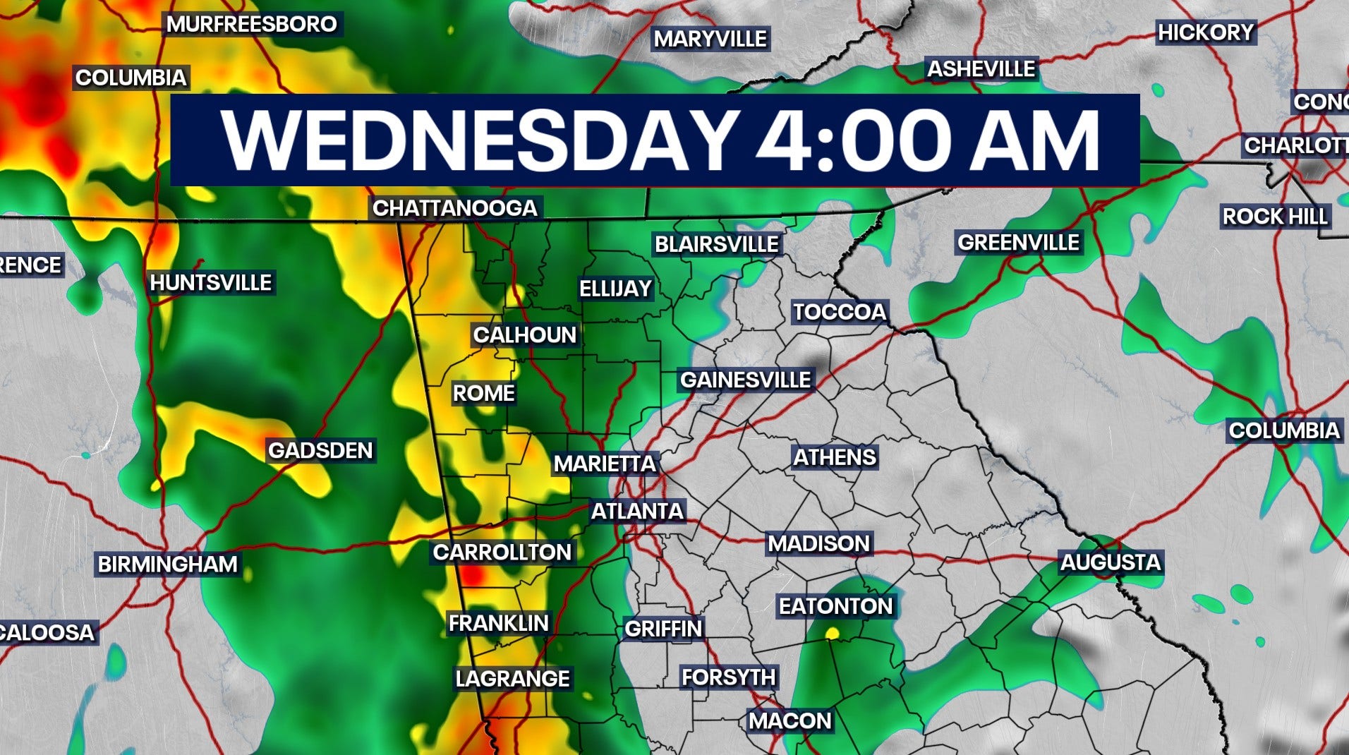 Strong storms, heavy rain to impact Wednesday morning commute