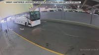 Pole crashes through bus window at Atlanta airport